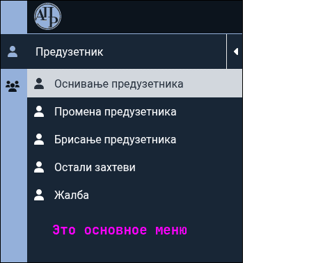 АПР меню